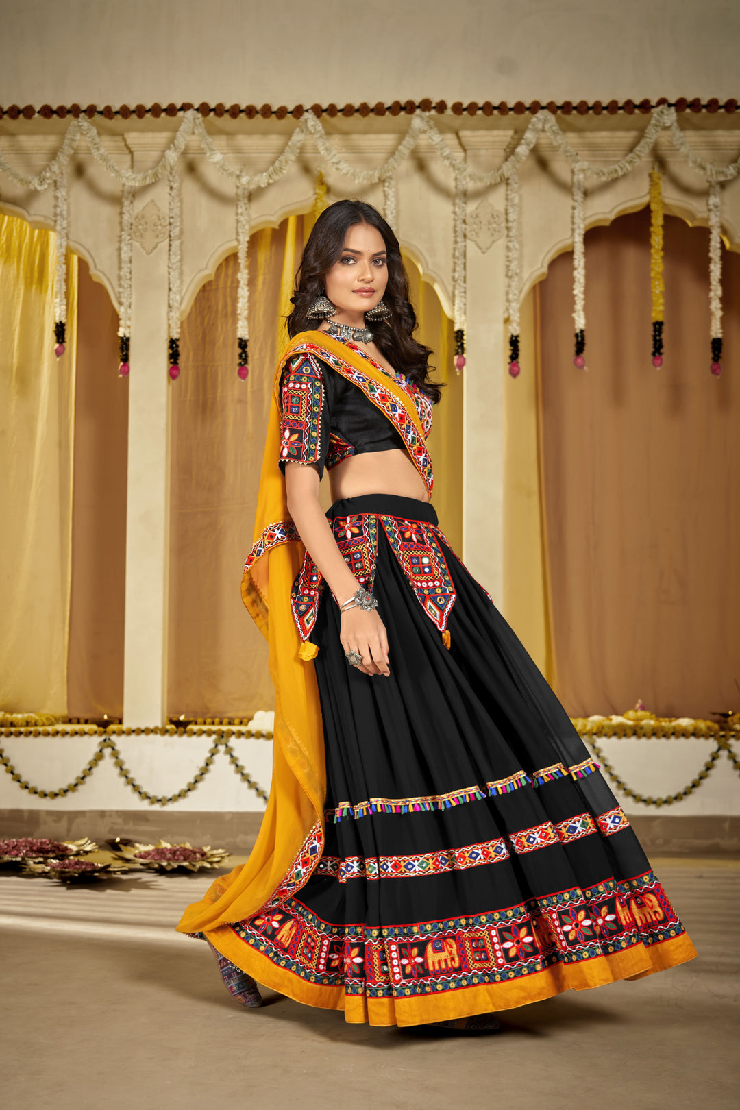 Georgette Mirror Work Lehenga | Elegant Bridal Wear for Weddings & Events