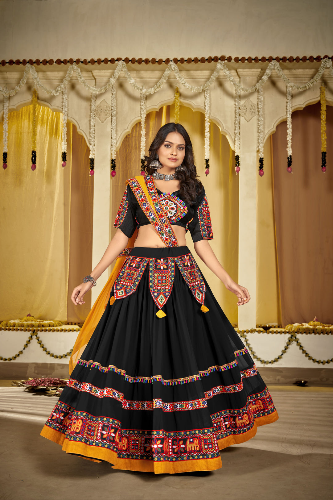 Georgette Mirror Work Lehenga | Elegant Bridal Wear for Weddings & Events