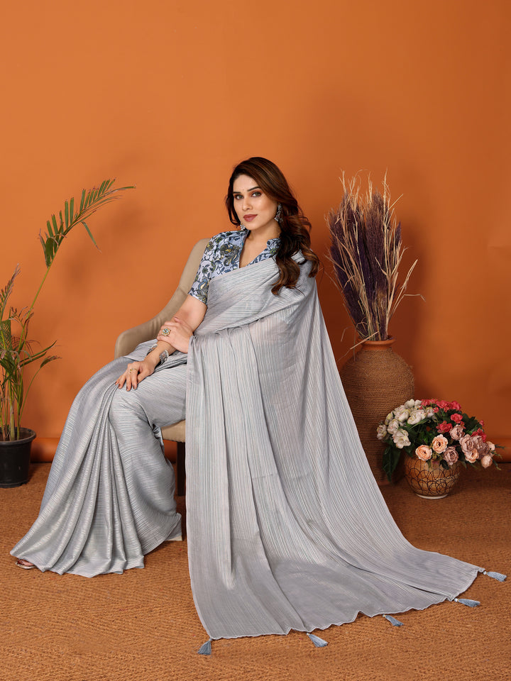 Elegant Polyester Zari Banglori Saree | Solid and Digital Printed Party Look