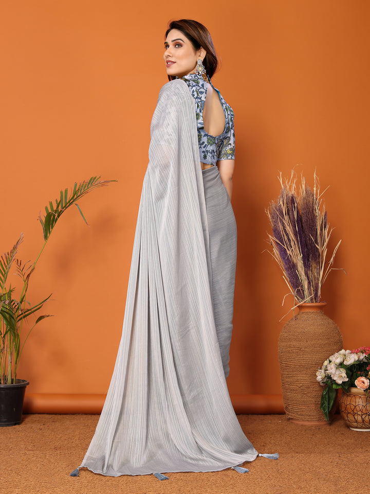 Elegant Polyester Zari Banglori Saree | Solid and Digital Printed Party Look