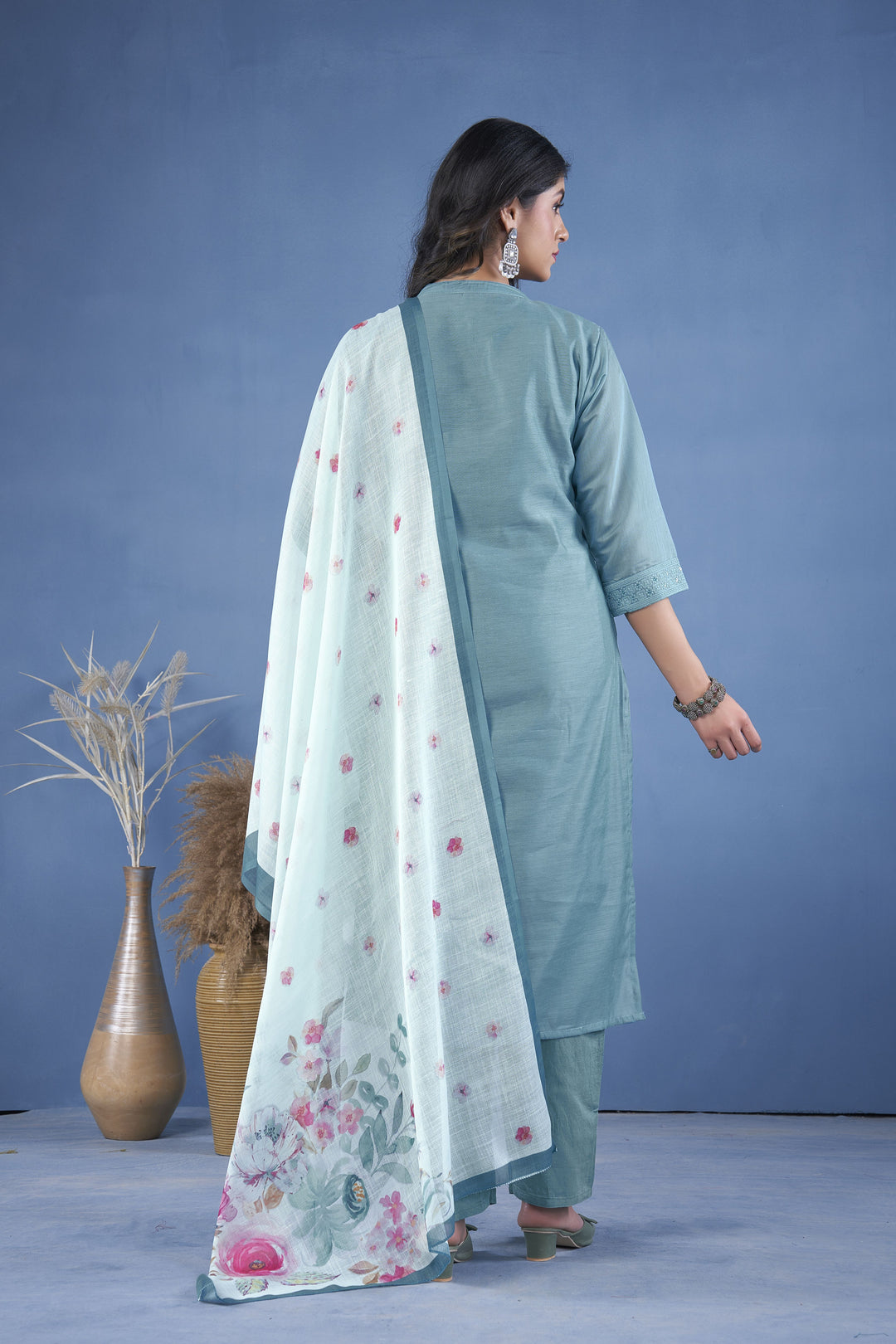 Elegant Art Silk Salwar Kameez with matching Dupatta | Perfect for Festive Occasions