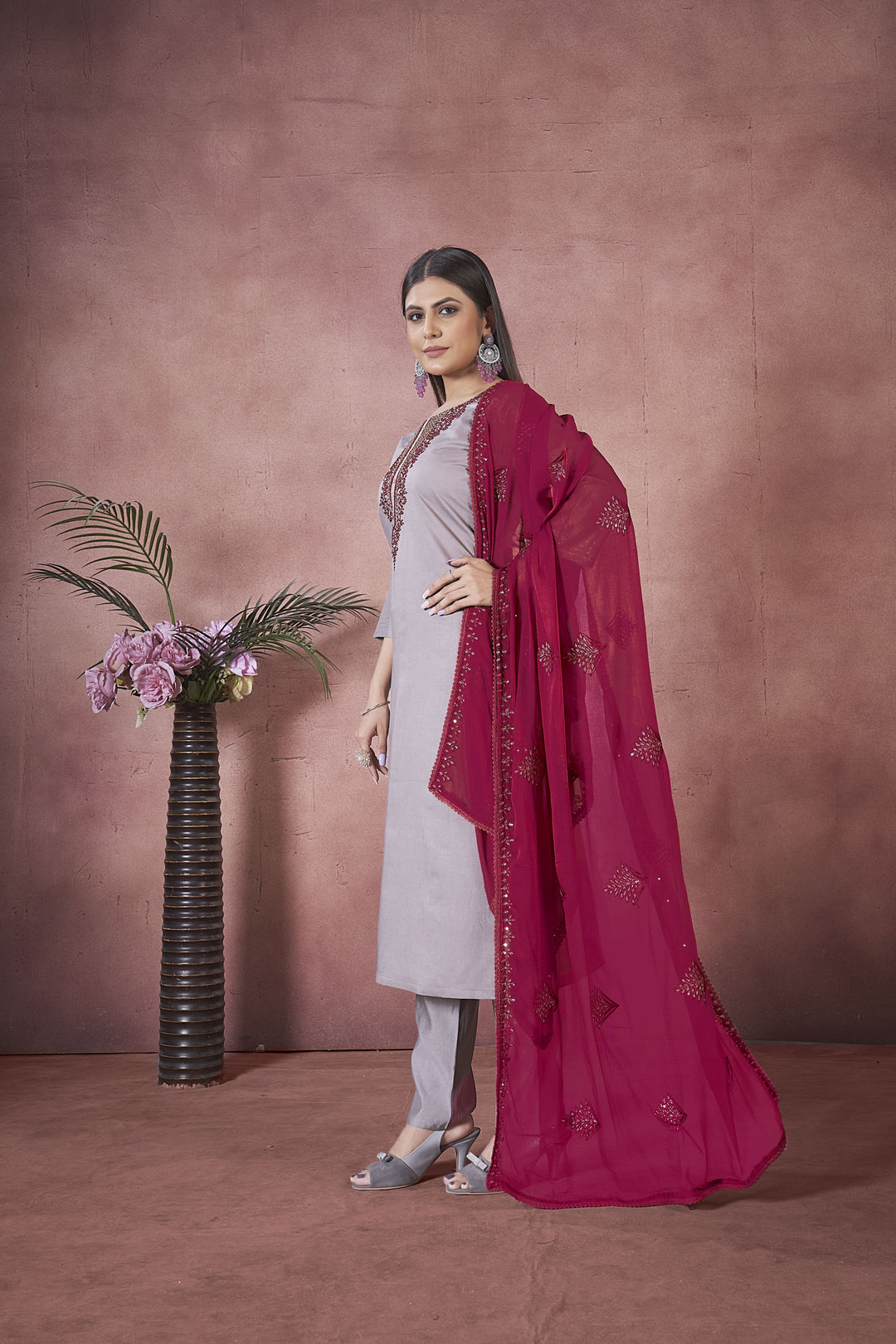 Elegant Art Silk Salwar Kameez with matching Dupatta | Perfect for Festive Occasions