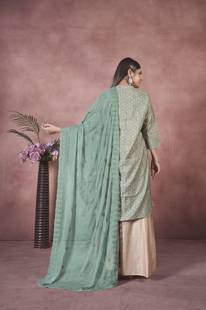 Elegant Art Silk Salwar Kameez with matching Dupatta | Perfect for Festive Occasions