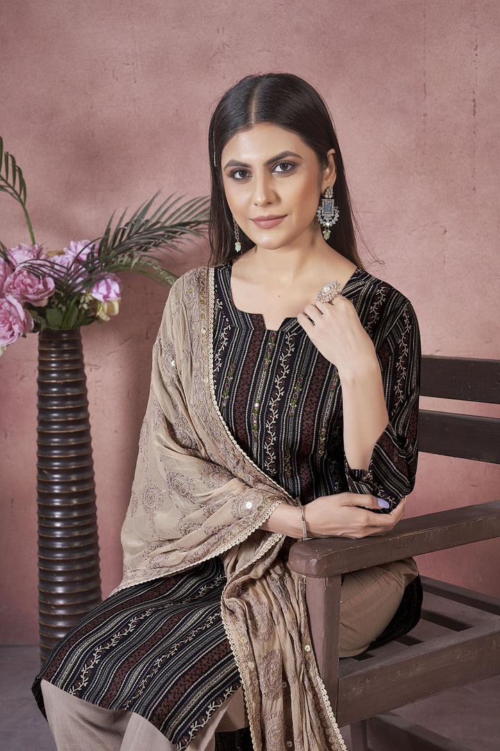 Elegant Art Silk Salwar Kameez with matching Dupatta | Perfect for Festive Occasions