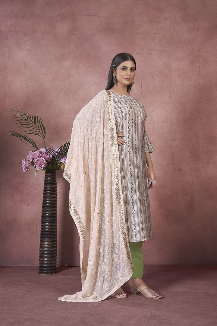 Elegant Art Silk Salwar Kameez with matching Dupatta | Perfect for Festive Occasions