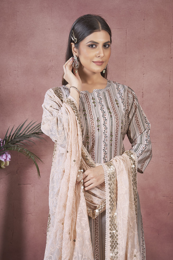 Elegant Art Silk Salwar Kameez with matching Dupatta | Perfect for Festive Occasions