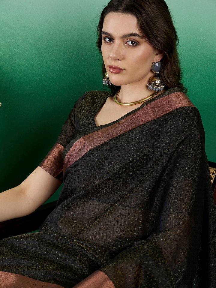 Khadi Organza Saree with Blouse | Stylish Designer Party Wear Saree