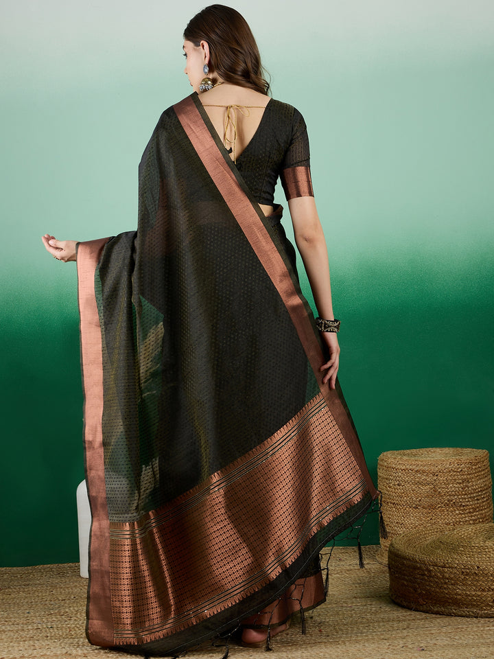 Khadi Organza Saree with Blouse | Stylish Designer Party Wear Saree