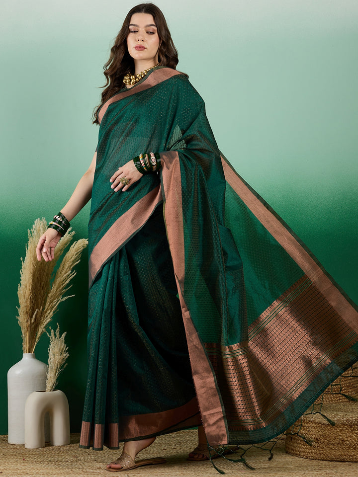 Khadi Organza Saree with Blouse | Stylish Designer Party Wear Saree