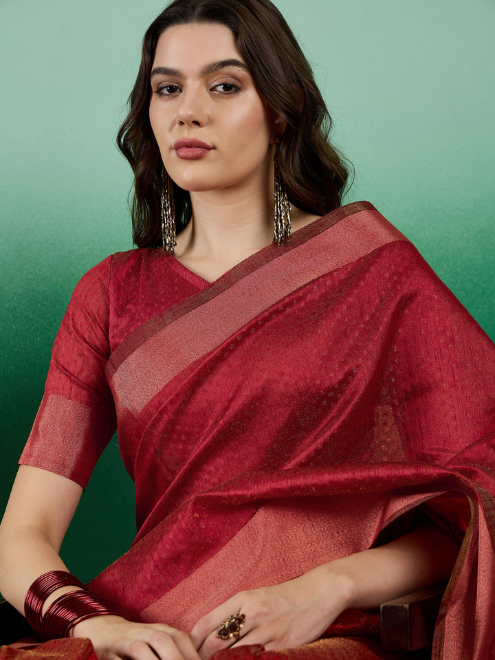 Khadi Organza Saree with Blouse | Stylish Designer Party Wear Saree