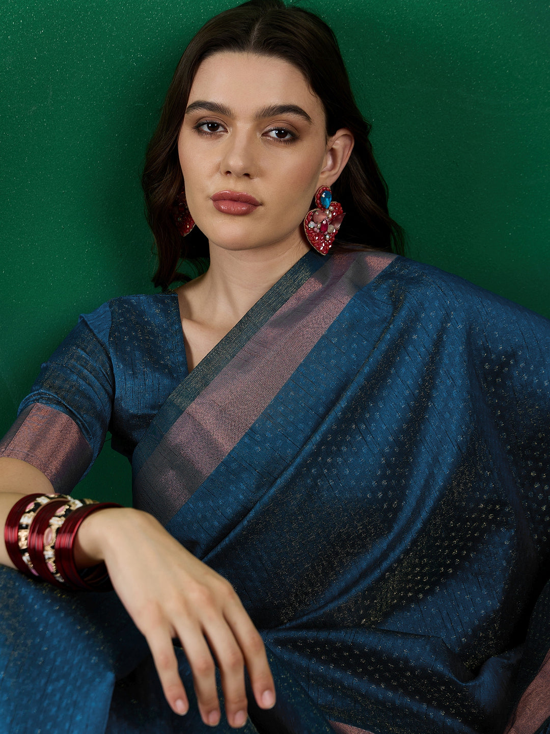 Khadi Organza Saree with Blouse | Stylish Designer Party Wear Saree