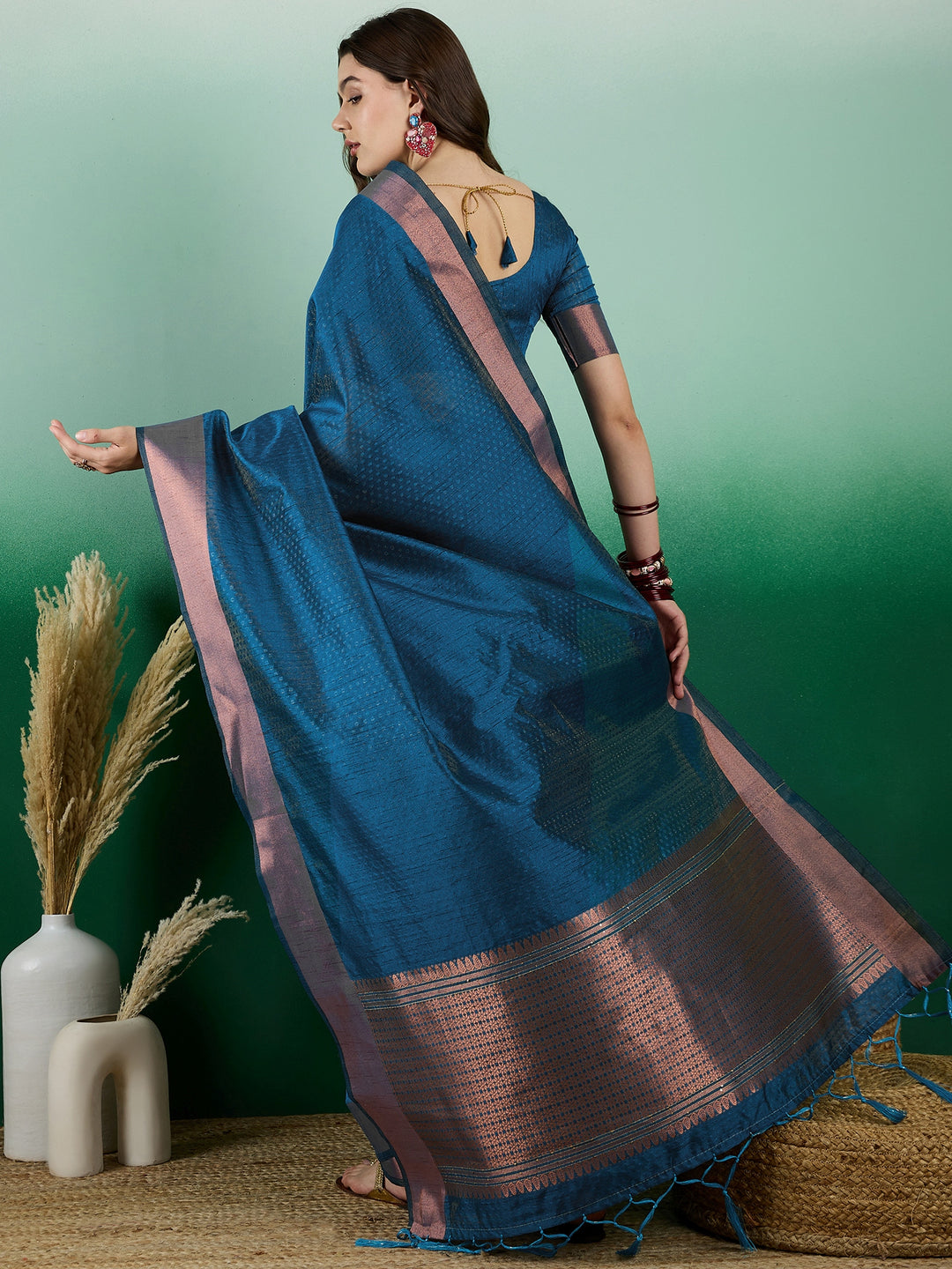 Khadi Organza Saree with Blouse | Stylish Designer Party Wear Saree