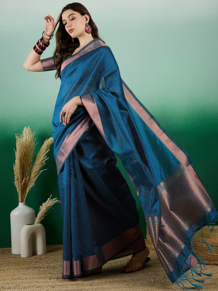 Khadi Organza Saree with Blouse | Stylish Designer Party Wear Saree