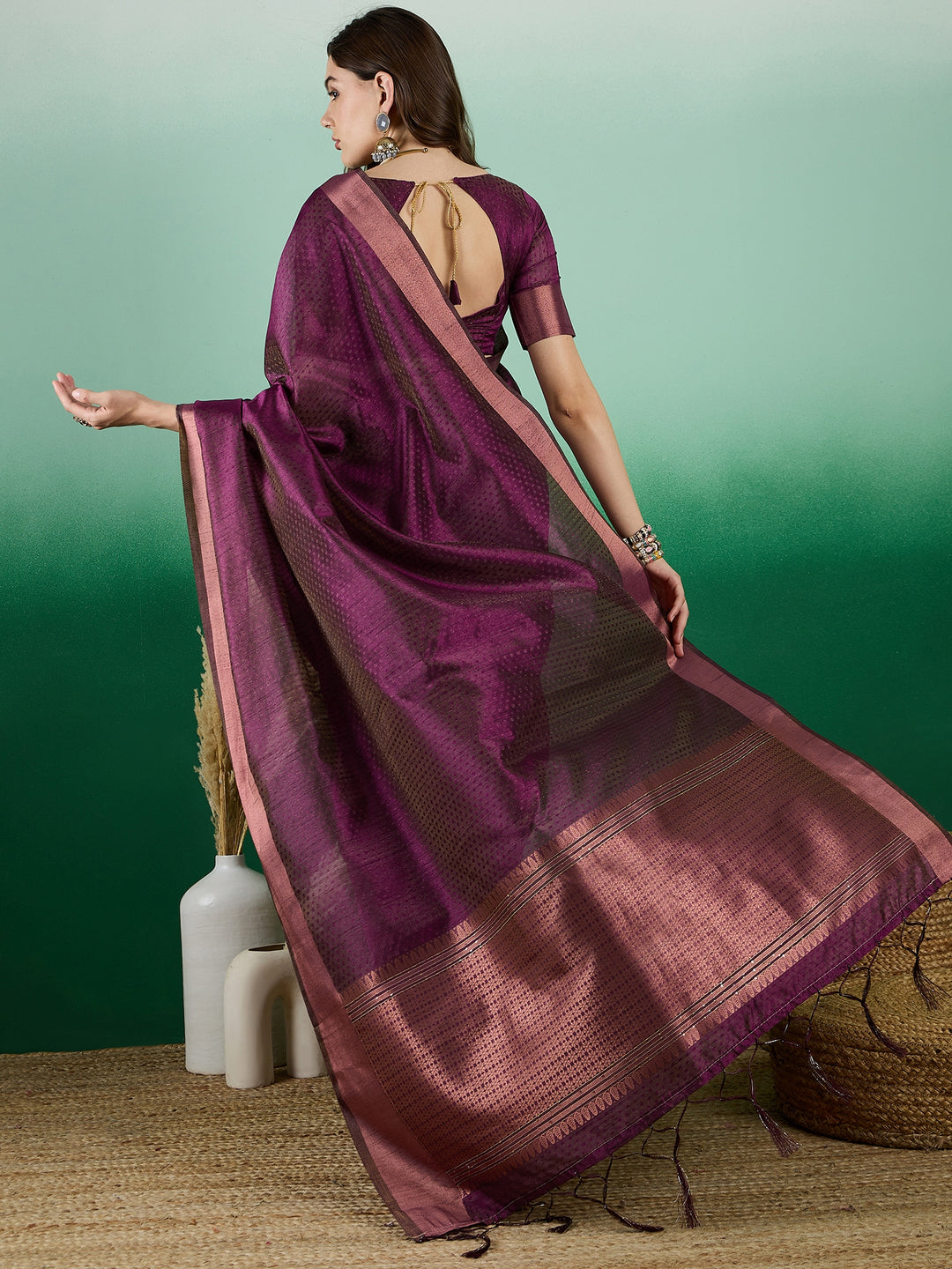 Khadi Organza Saree with Blouse | Stylish Designer Party Wear Saree