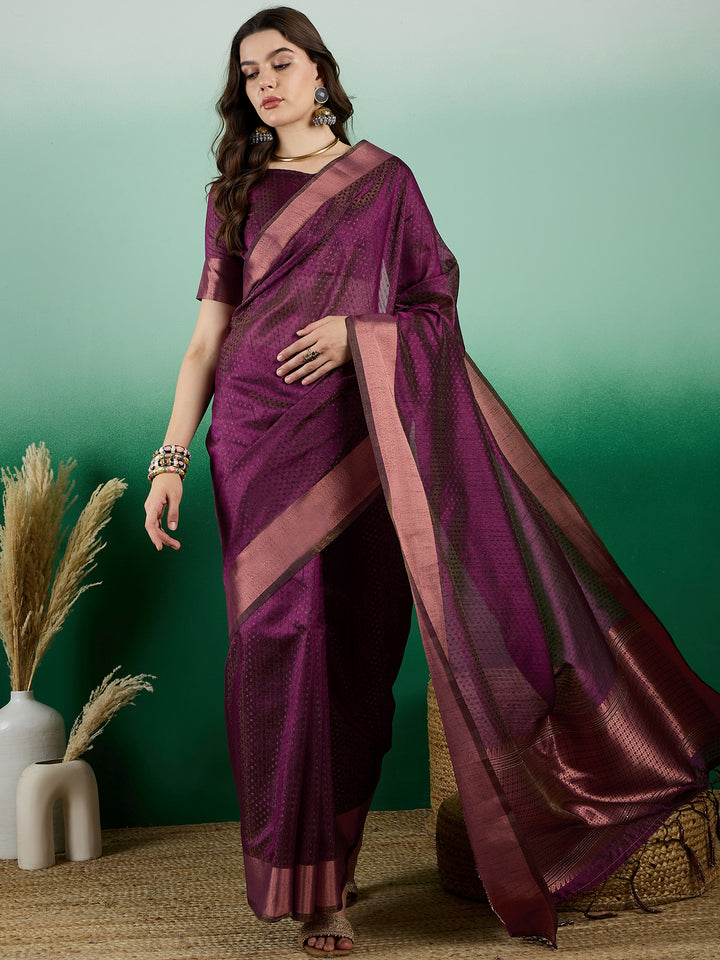 Khadi Organza Saree with Blouse | Stylish Designer Party Wear Saree