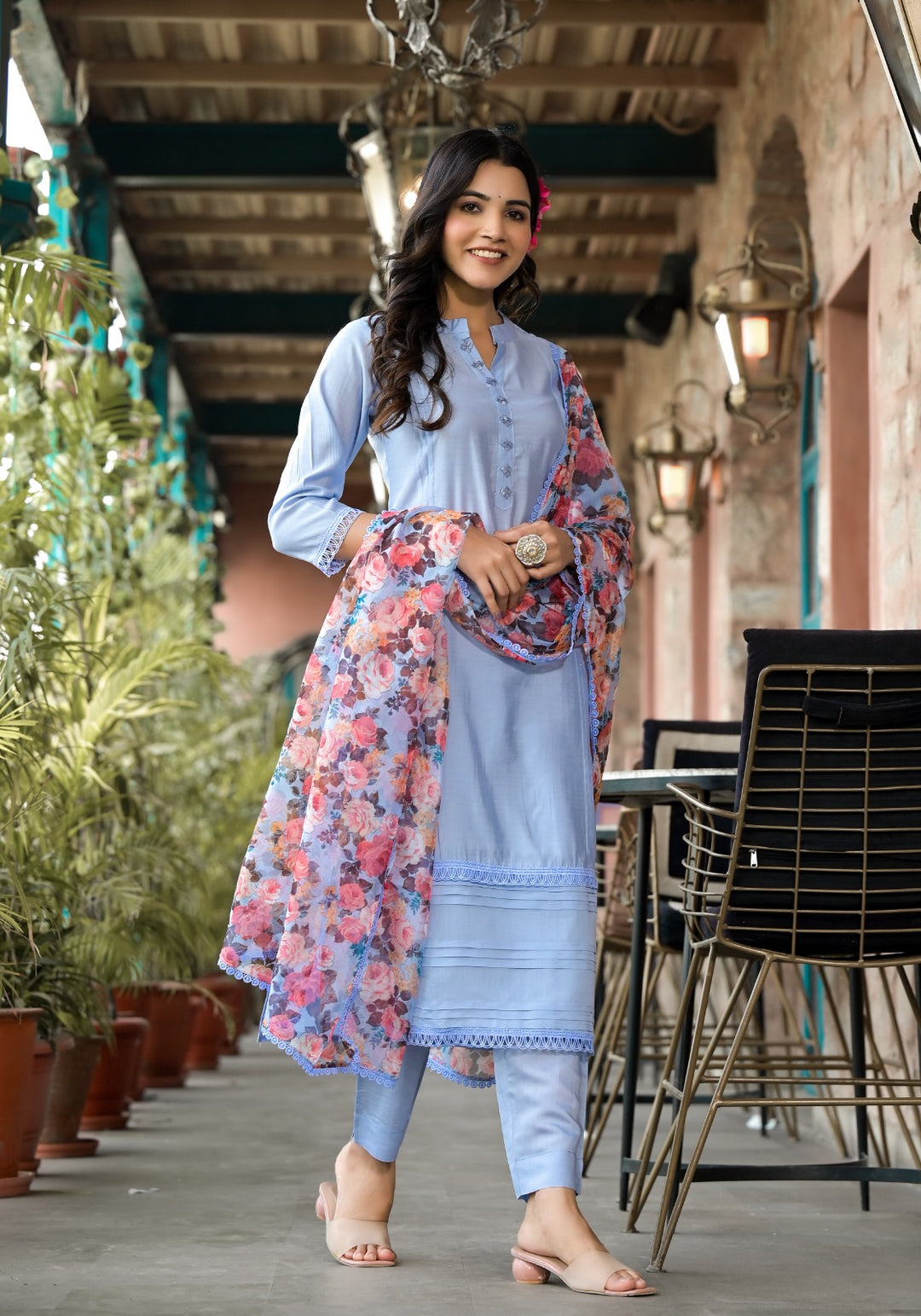 Stunning Silk Blend Salwar Kameez with Intricate Embroidery | Ideal for Festive Occasions