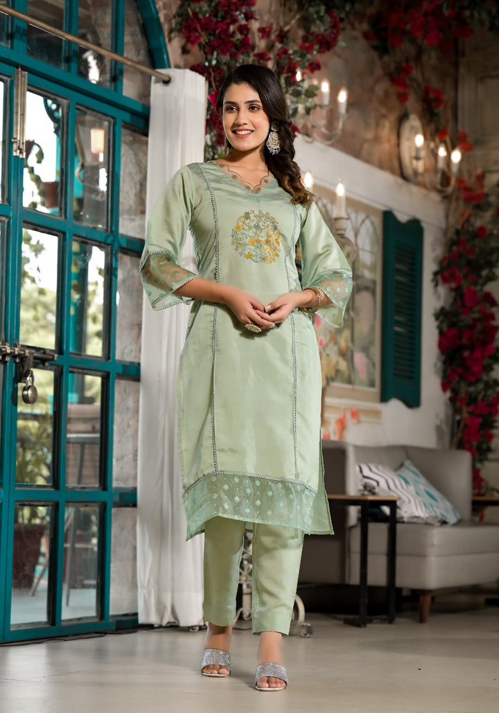 Stunning Silk Blend Salwar Kameez with Intricate Embroidery | Ideal for Festive Occasions