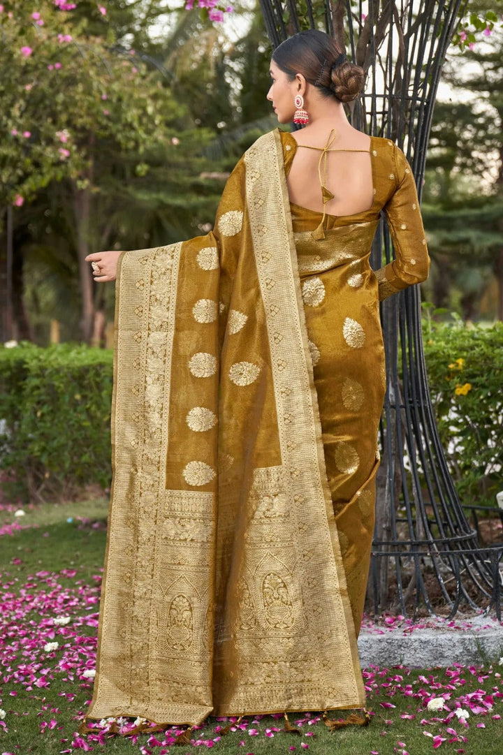 Elegant Simmer Silk Saree | Designer Weaving Jari Pallu for Weddings & Festive Events