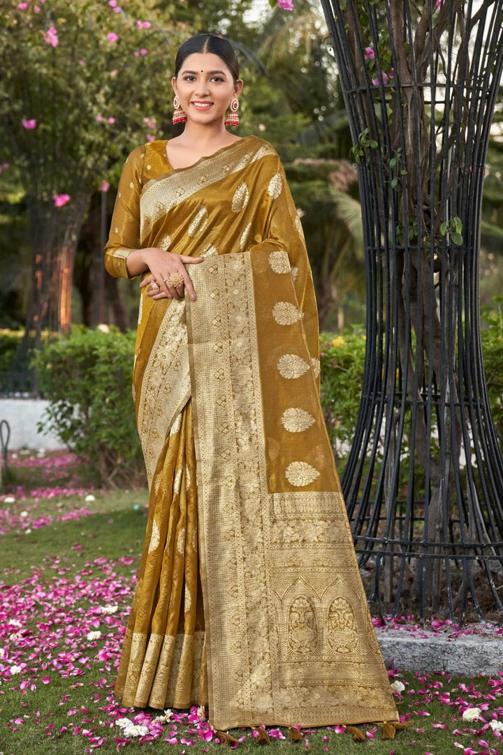 Elegant Simmer Silk Saree | Designer Weaving Jari Pallu for Weddings & Festive Events