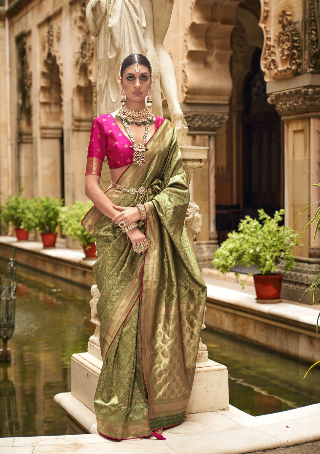 Elegant Jacquard Designer Saree | Luxurious B-C-P Silk for Special Events