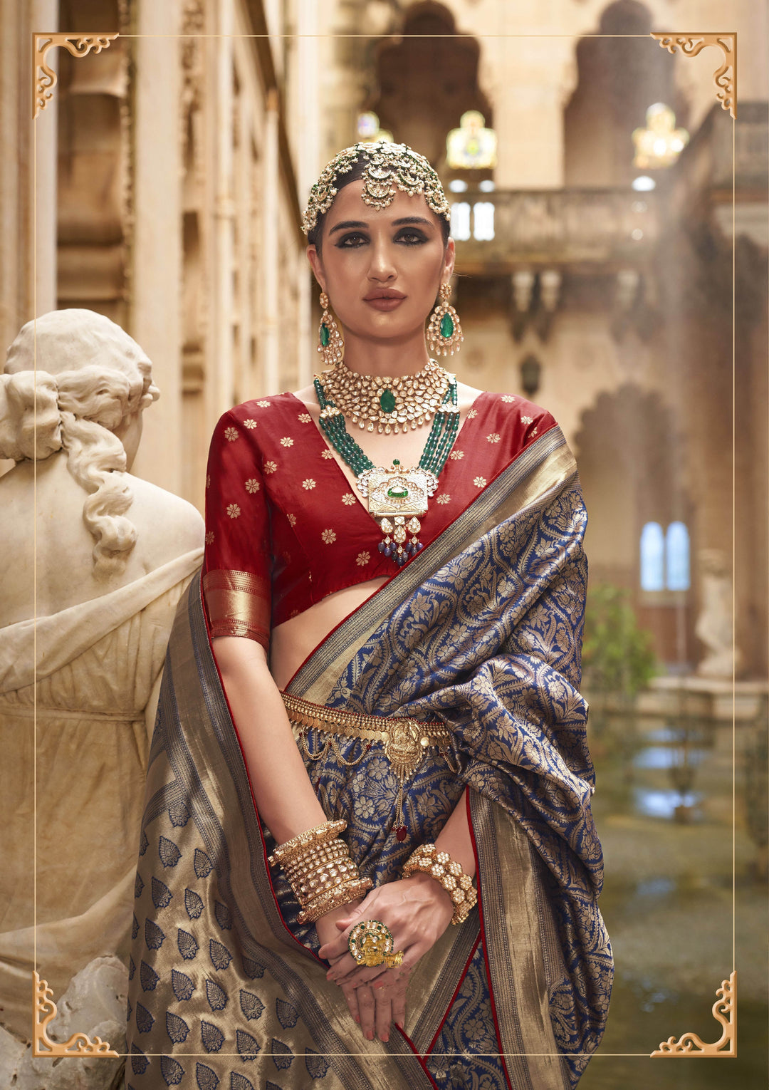 Elegant Jacquard Designer Saree | Luxurious B-C-P Silk for Special Events