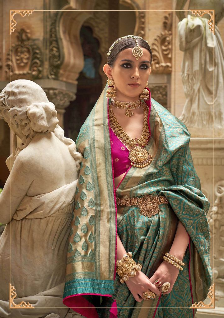 Elegant Jacquard Designer Saree | Luxurious B-C-P Silk for Special Events