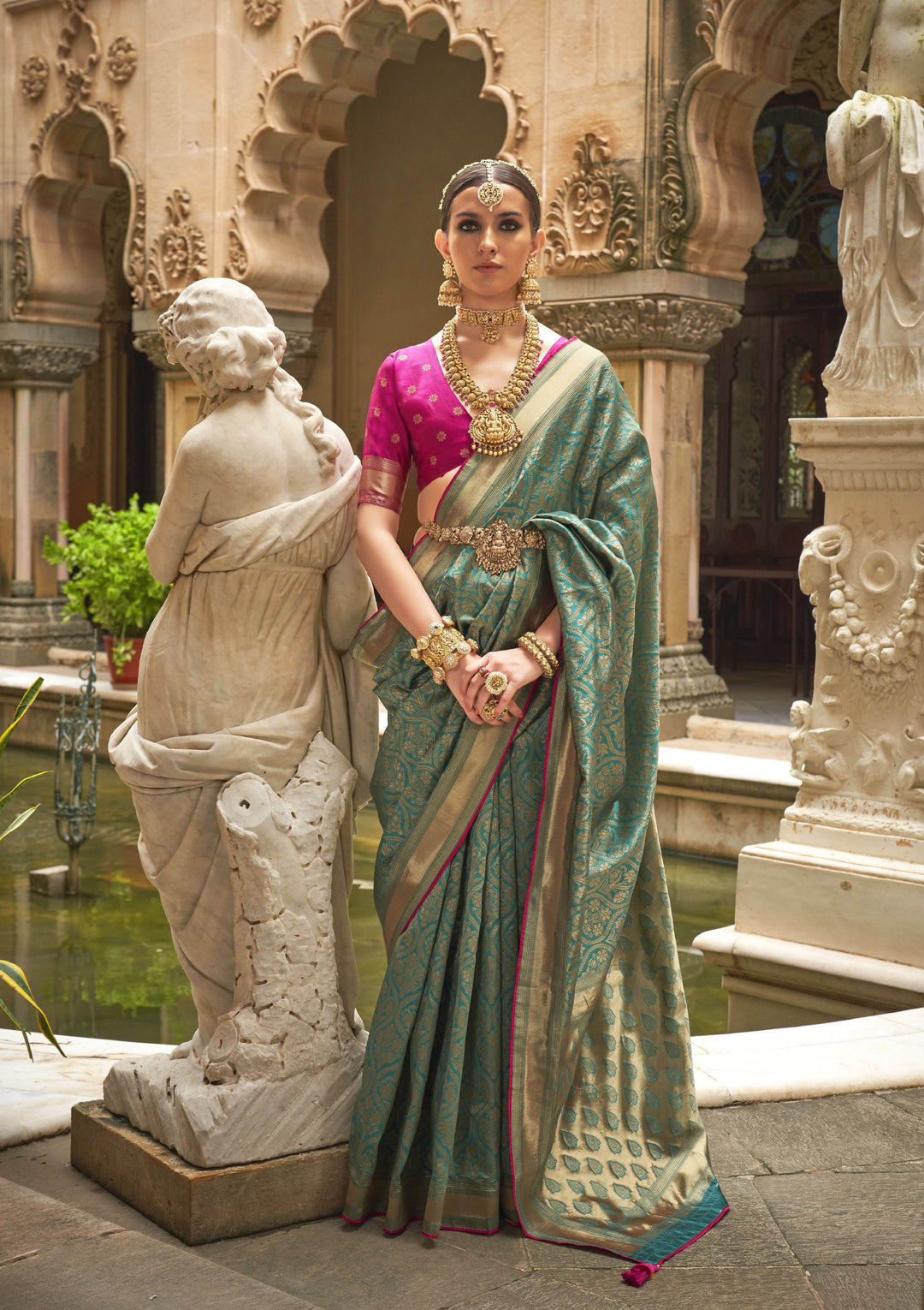 Elegant Jacquard Designer Saree | Luxurious B-C-P Silk for Special Events