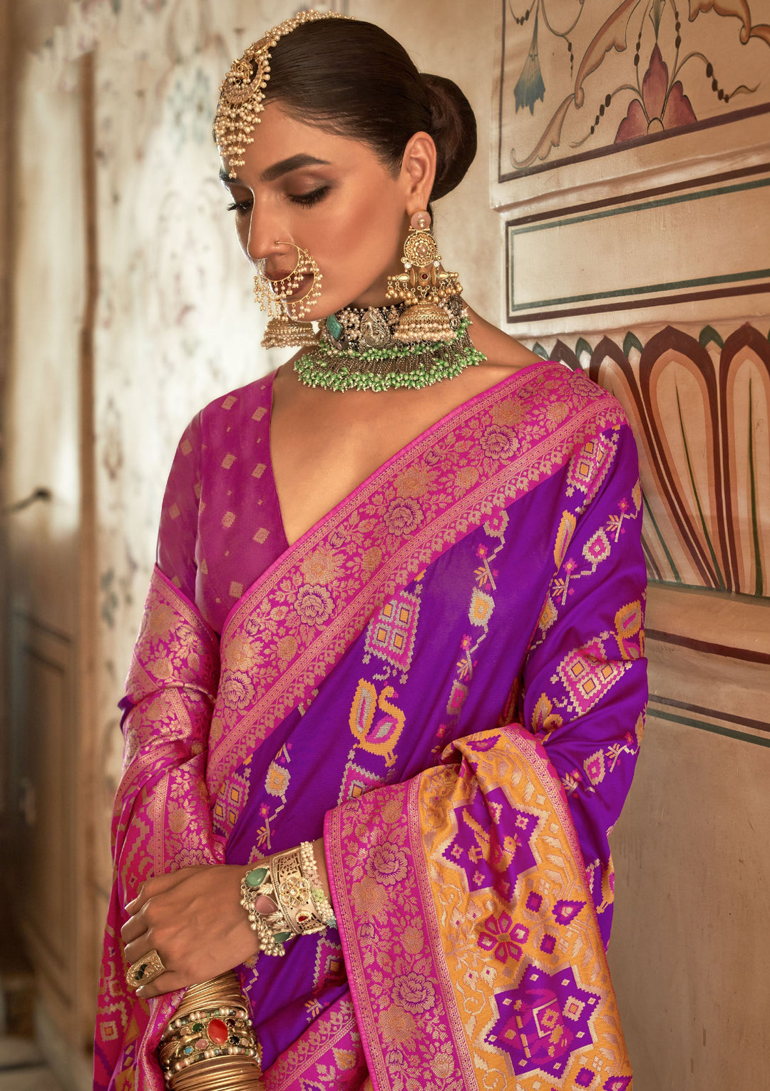 Elegant J-P-W Silk Saree with Heavy Weaving Broket Jari Design | Special Event