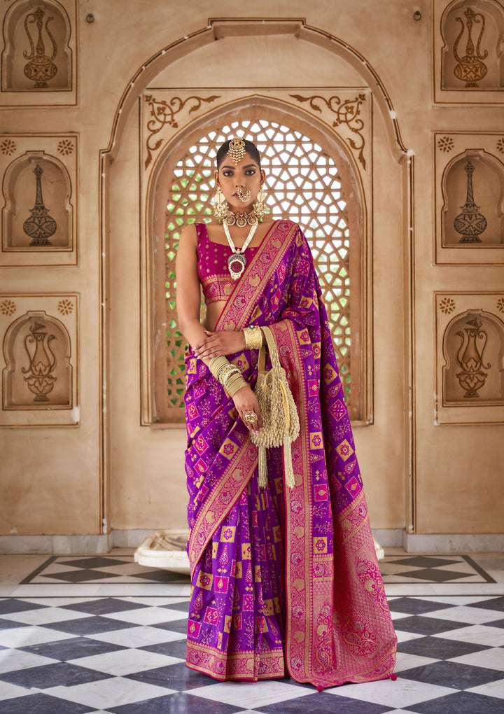 Elegant J-P-W Silk Saree | Heavy Weaving Broket Jari Design for Weddings