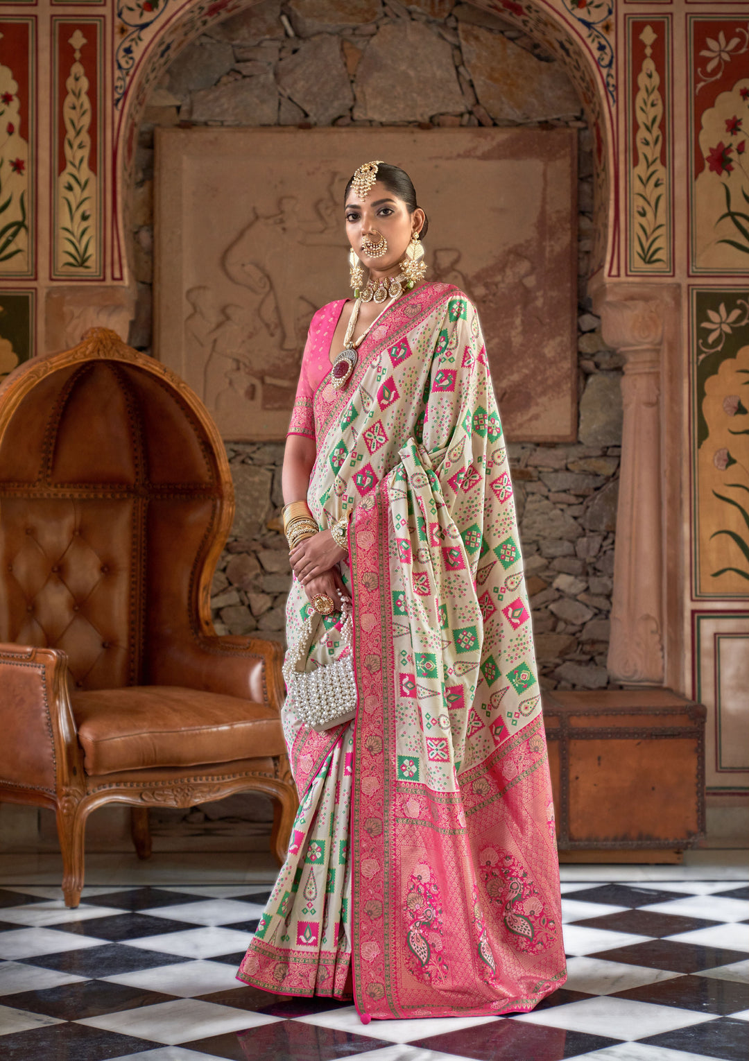 Elegant J-P-W Silk Saree | Heavy Weaving Broket Jari Design for Weddings