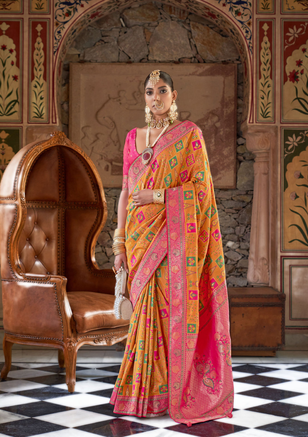 Elegant J-P-W Silk Saree | Heavy Weaving Broket Jari Design for Weddings