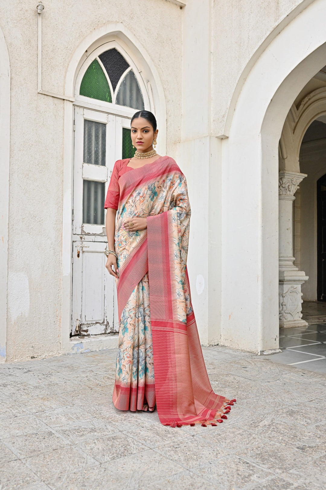 Tussar Silk Saree | Woven Jari Designer Print for Special Events & Weddings