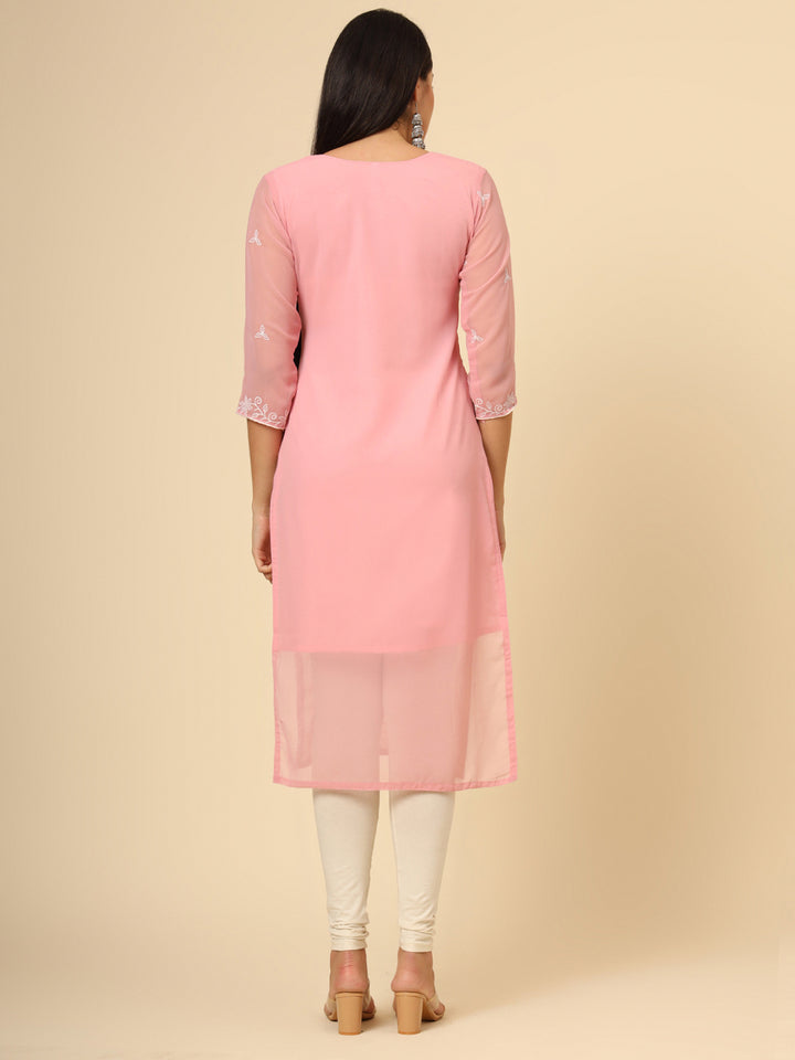 Stylish Georgette Kurti | Elegant Chikankari Thread Work Kurti