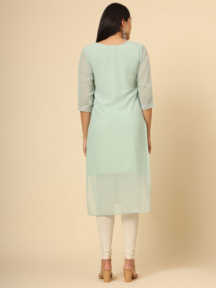 Stylish Georgette Kurti | Elegant Chikankari Thread Work Kurti