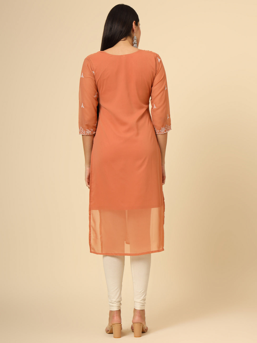 Stylish Georgette Kurti | Elegant Chikankari Thread Work Kurti