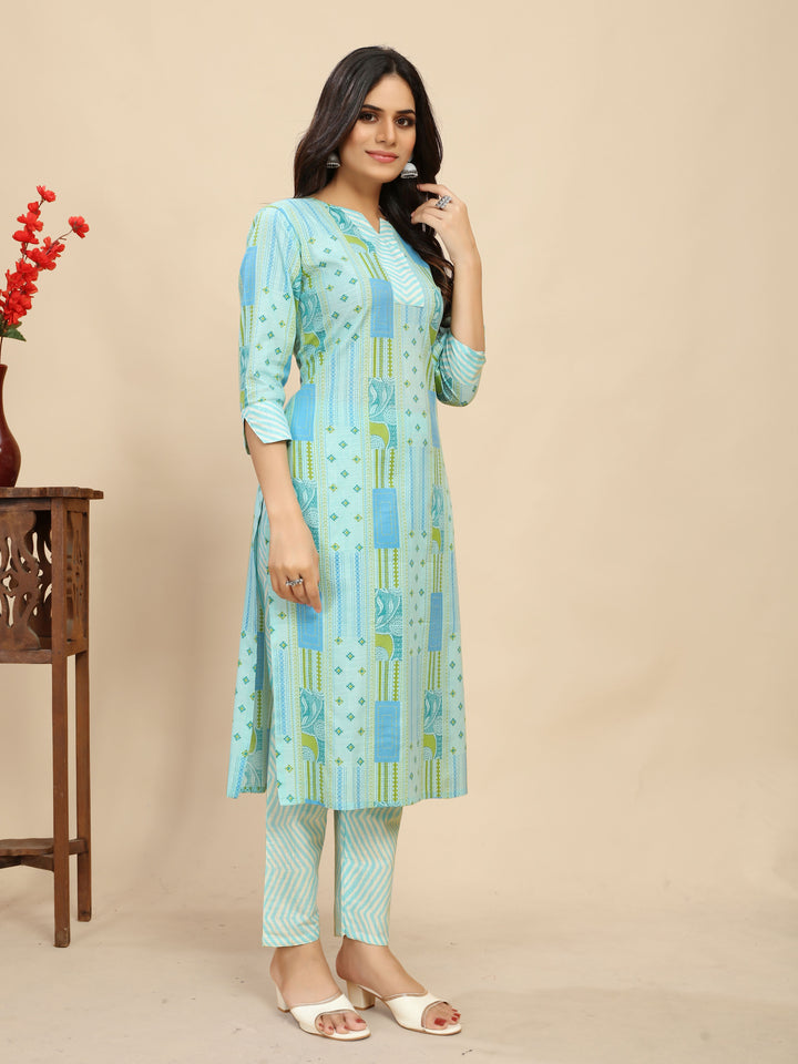 Cotton Kurti Set | Designer Printed Top & Bottom for Women