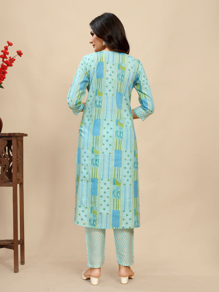 Cotton Kurti Set | Designer Printed Top & Bottom for Women