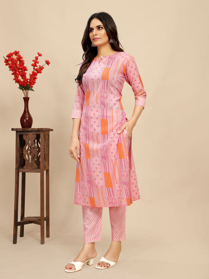 Cotton Kurti Set | Designer Printed Top & Bottom for Women