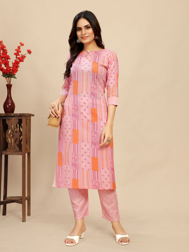 Cotton Kurti Set | Designer Printed Top & Bottom for Women