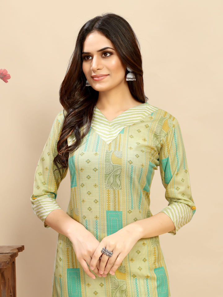 Cotton Kurti Set | Designer Printed Top & Bottom for Women