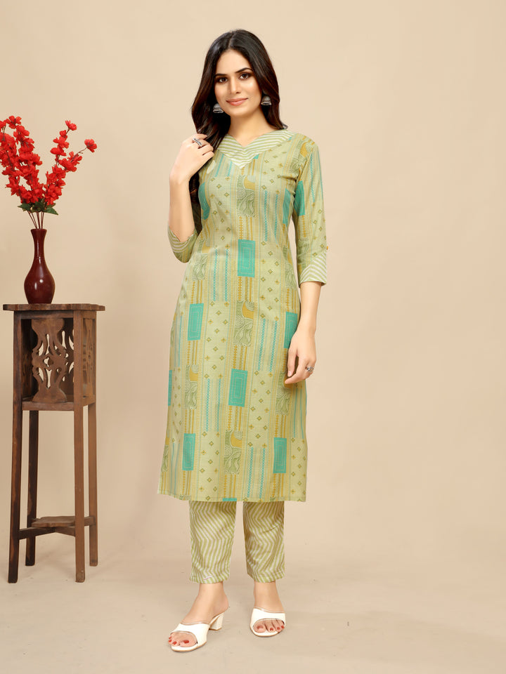 Cotton Kurti Set | Designer Printed Top & Bottom for Women