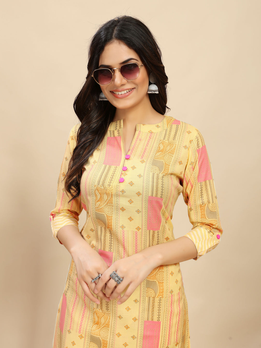 Cotton Kurti Set | Designer Printed Top & Bottom for Women