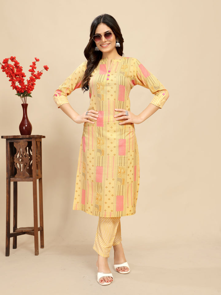 Cotton Kurti Set | Designer Printed Top & Bottom for Women