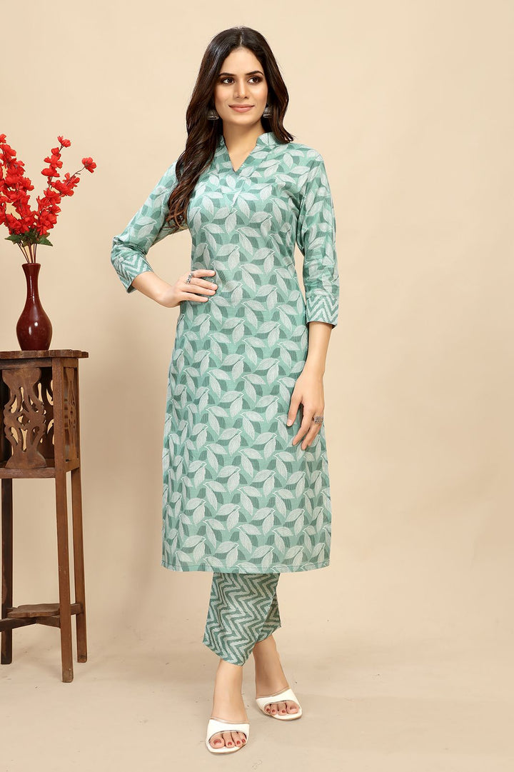 Elegant Cotton Outfit | Beautiful Kurti Set with Designer Prints