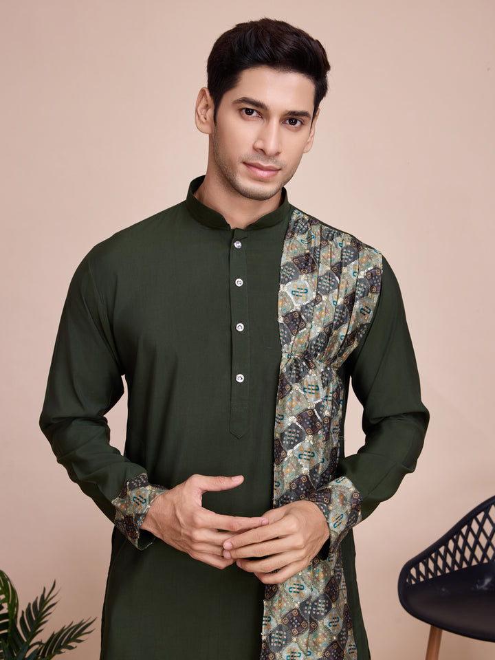 Silk Kurta with Dupatta | Solid, Printed & Embroidered Festive Wear