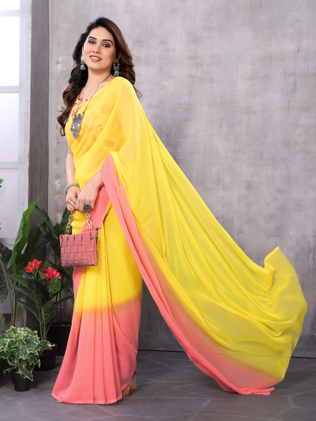 Designer Georgette Saree | Banarasi Silk Top & Bottom | Festive Elegance