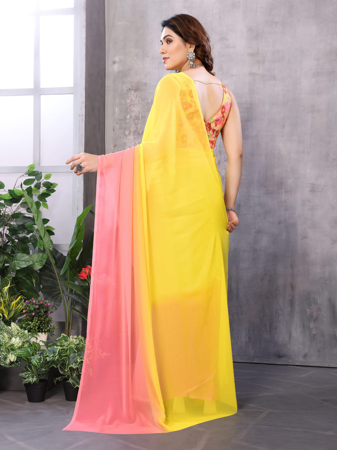 Designer Georgette Saree | Banarasi Silk Top & Bottom | Festive Elegance