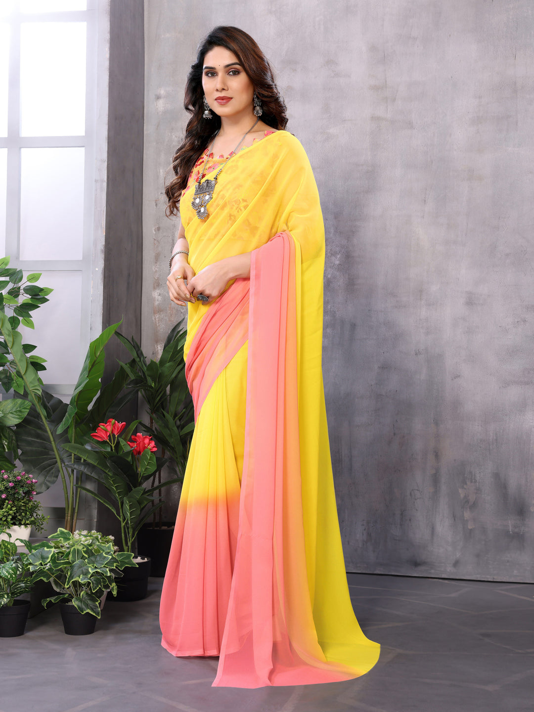 Designer Georgette Saree | Banarasi Silk Top & Bottom | Festive Elegance