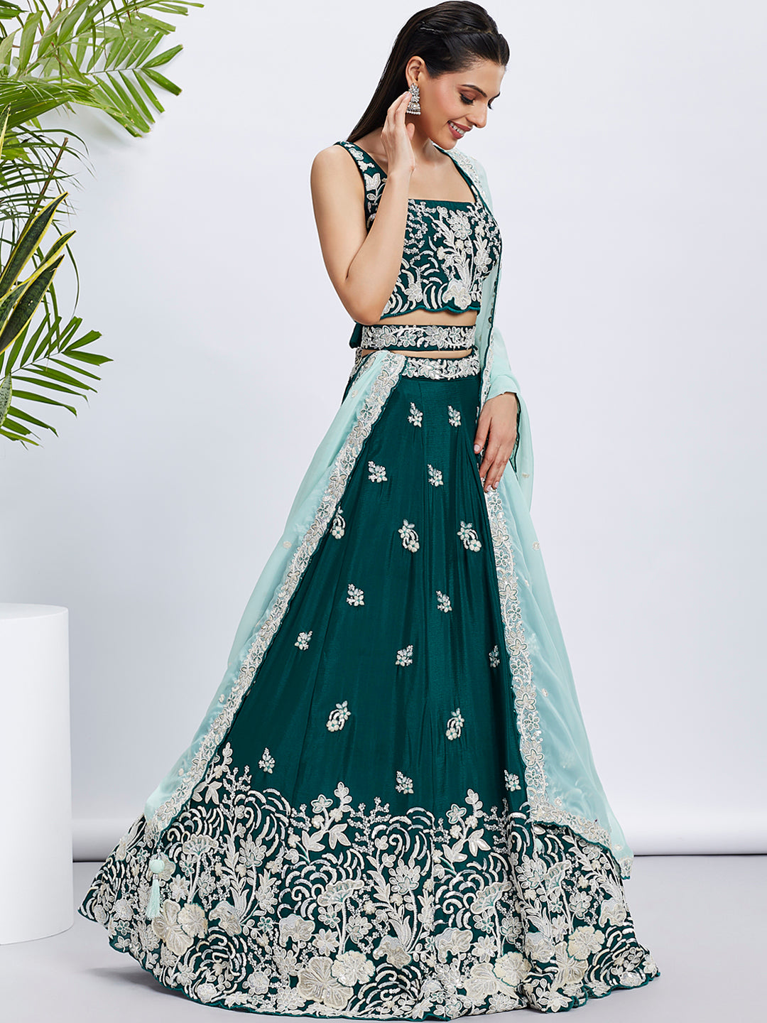 Georgette Lehenga Choli | Heavy Designer Embroidery & Organza Dupatta for festive