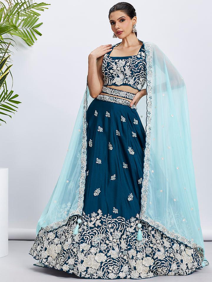 Georgette Lehenga Choli | Heavy Designer Embroidery & Organza Dupatta for festive